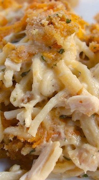 Mix together sauteed vegetables, chicken, chicken soup, pimentos, salt and pepper, chicken broth and cooked spaghetti. Cheesy Chicken Spaghetti Casserole | Chicken recipes ...