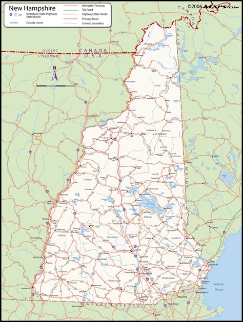 Nh Counties And Towns Map Maping Resources
