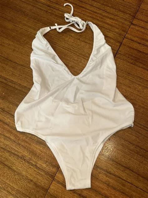 Wicked Weasel Sexy White One Piece Bikini Swimsuit Thong Cheeky Size Small 6500 Picclick