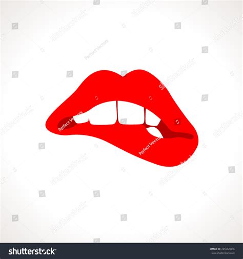 Vector Woman Biting Lips Pop Art Stock Vector Royalty Free 245068006