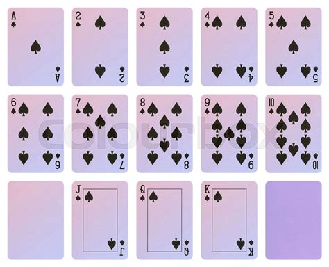 Playing Cards Spade Suit Stock Image Colourbox