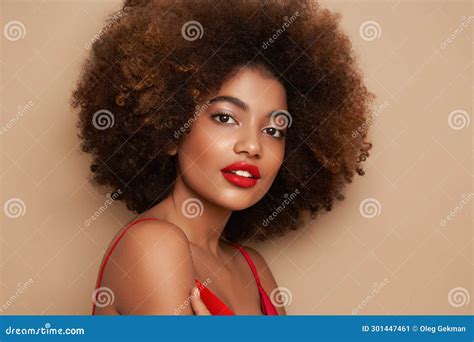 Beauty Portrait Of African American Girl With Afro Hair Stock Image Image Of Cosmetology Dark