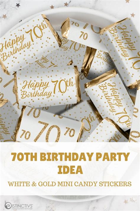 White And Gold Th Birthday Party Mini Candy Bar Stickers Count Th Birthday Party