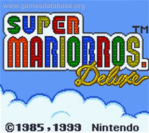 Super Mario Bros Deluxe Nintendo Game Boy Color Artwork Title Screen
