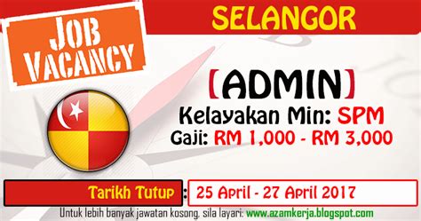 Jawatan kosong royal selangor golf club jobs vacancy. Jawatan Kosong ADMIN di Selangor | SPM | April 2017 ...
