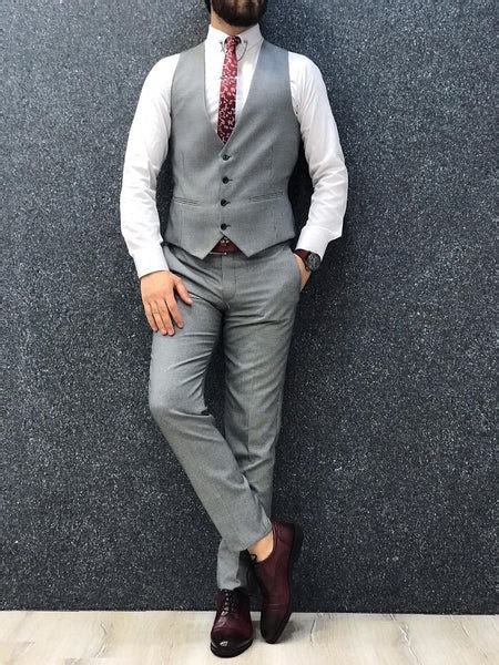 bernard grey checks slim suit brabion
