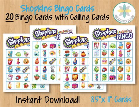 Free Printable Shopkins Bingo Cards
