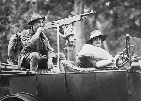 Car With Mounted Machine Gun Photograph By Underwood Archives Fine