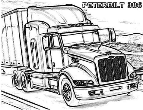 It's no surprise, boys love trucks. A Peterbilt 386 Semi Truck Coloring Page - NetArt