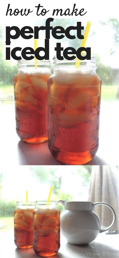 how to make perfect iced tea in 3 easy steps with pictures and text overlay