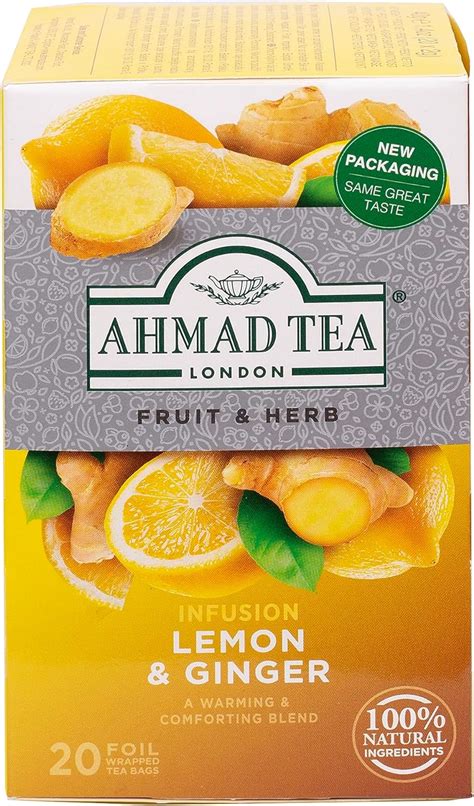 Ahmad Tea Lemon And Ginger Fruit And Herbal Infusion 20 Teabags Amazon
