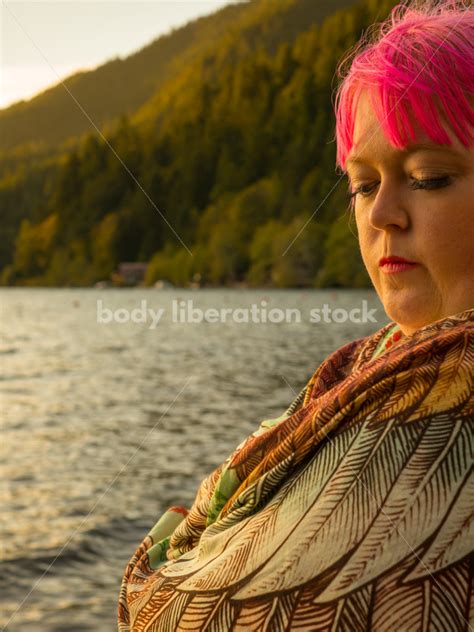 Stock Photo Thoughtful Woman On Sunset Lake Shore It S Time You Were