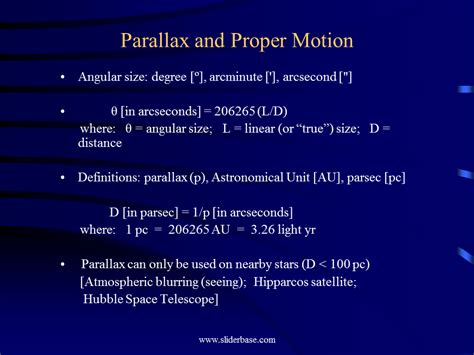 Measuring Distances In Astronomy With Geometry Presentation Astronomy