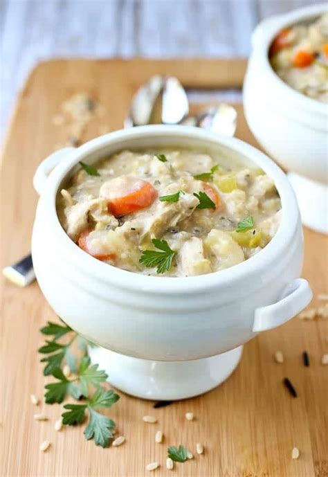 Slow Cooker Creamy Chicken And Wild Rice Soup Rachel Cooks