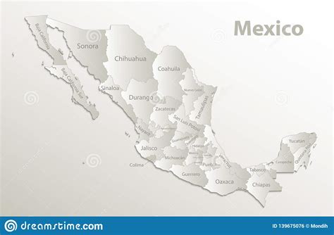 Mapa De México Mapa Detalhado Político Novo Estados Individuais