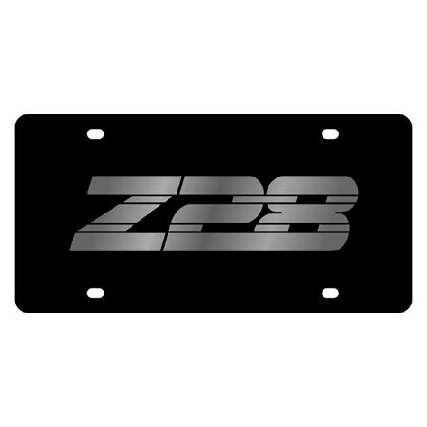 Eurosport Daytona® 3363 1 Gm Black License Plate With Silver Z28 Logo