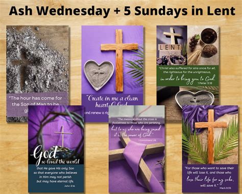 Printable Church Bulletin Covers Lenten Set 3 Ash Wednesday 5 Sundays