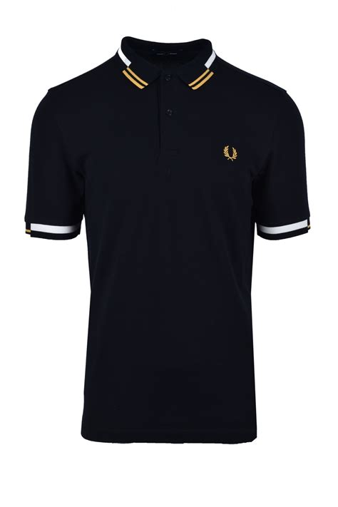 fred perry abstract tipped polo shirt black m8551 michael stewart