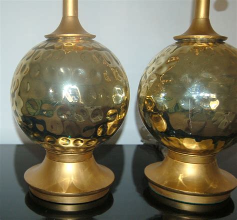 Pair Of Vintage Mercury Glass Lamps In Champagne For Sale At 1stdibs