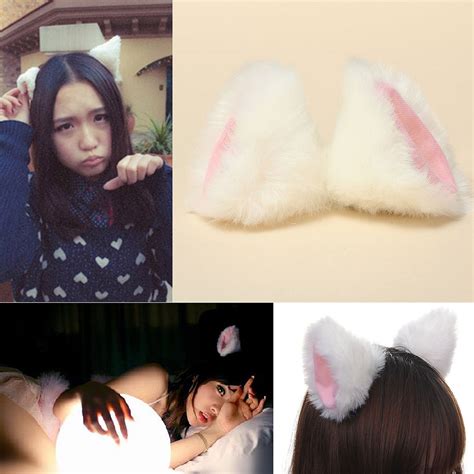Cosplay Party Cat Fox Long Faux Fur Ears Wig Anime Neko Costume Hair