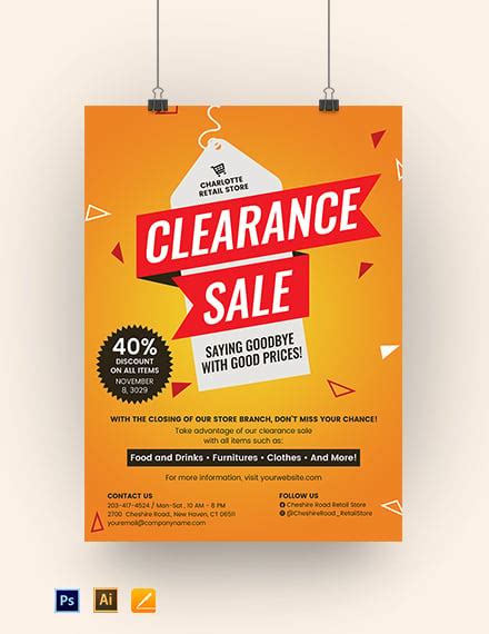 Clearance Sale Flyer Template Word Psd Indesign Apple Pages