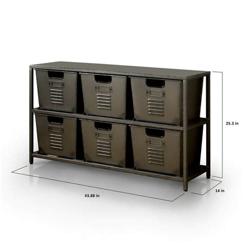 Furniture Of America Dipla Industrial Storage Bins Gun Metal Walmart