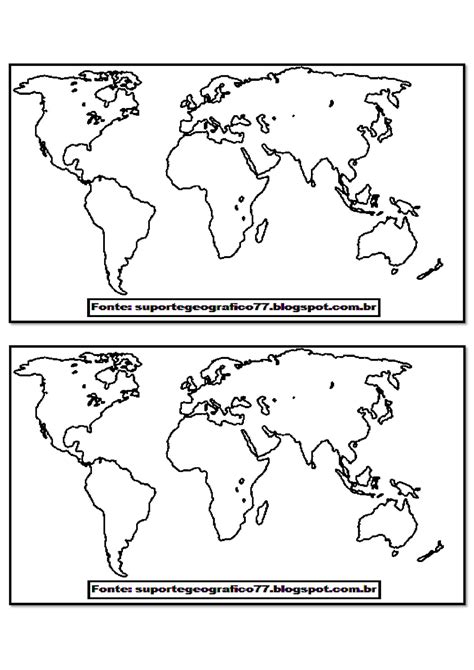 20 Mapas Mundi Preto E Branco Para Imprimir E Colorir 6c8