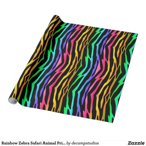 Rainbow Zebra Safari Animal Print Wrapping Paper Print Wrapping Paper