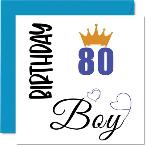 80th Birthday Card For Men Birthday Boy Happy Birthday Cards For 80