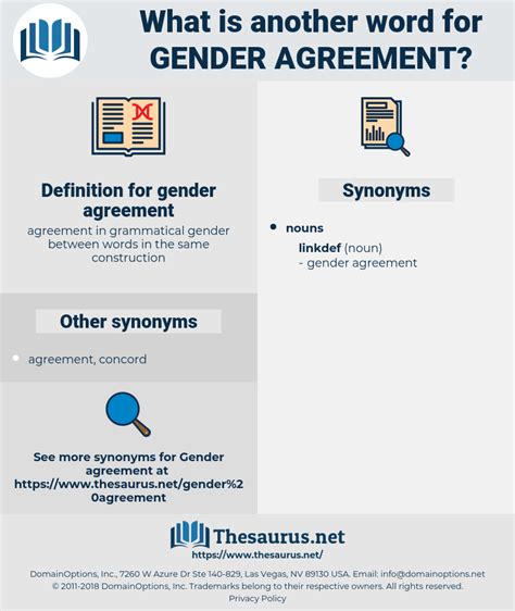 Synonyms For Gender Agreement