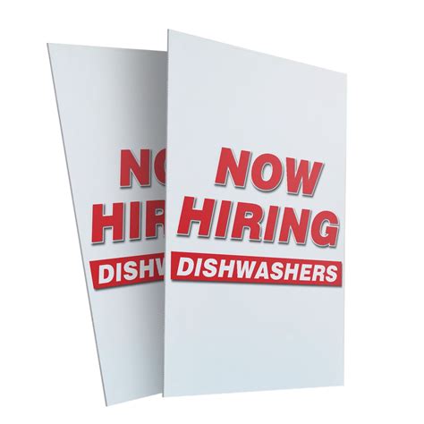 Now Hiring Dishwashers (2-PACK) 24" x 36" Plastic Signs | Sign Insert