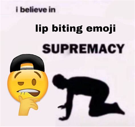 Biting Lips Emoji Meme