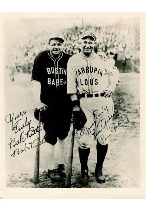 lot detail spectacular babe ruth and lou gehrig bustin babes and larrupin lou s dual signed