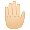 Raised Back Of Hand Light Skin Tone Icon Noto Emoji People Bodyparts