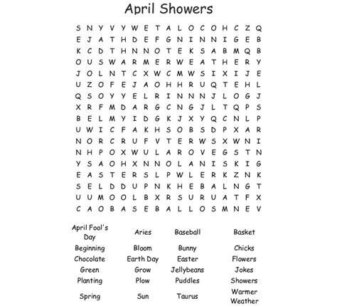 Fun April Word Search To Print 101 Activity