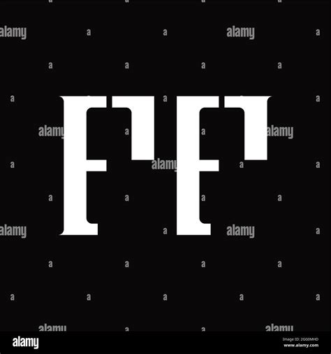 Ff Logo Monogram With Middle Slice On Blackground Design Template Stock