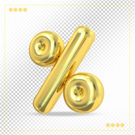 Premium Psd Balloons 3d Percentage Gold Luxury
