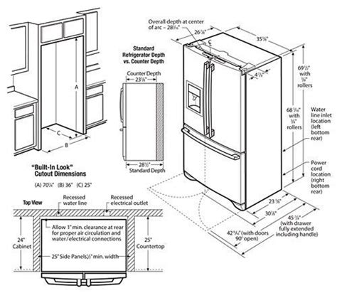 But the beauty of this french door refrigerator goes beyond the exterior. counter depth refrigerator measurement - Google Search ...