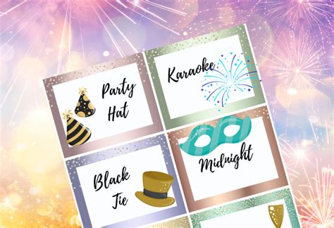 New Years Charades Free Printable Game Cards