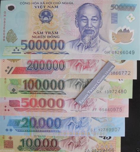 The exchange rate had fallen to its lowest value. Asia 200,000 Vietnam Set 10,000 50,000 100,000 500,000 ...