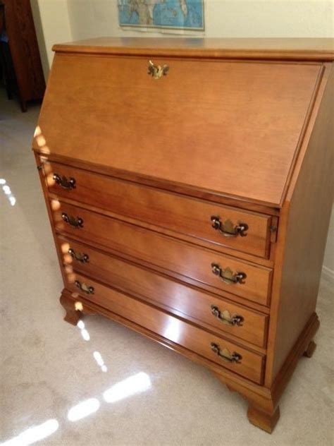 Vintage antique mahogany secretary desk hutch kitchen etsy. Vintage Solid Wood (Maple?) Secretary Desk with Removable ...