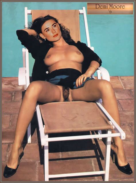 Demi Moore Almost Nude On Deck Chair With Hairy Cunt Mycelebrityfakes Com