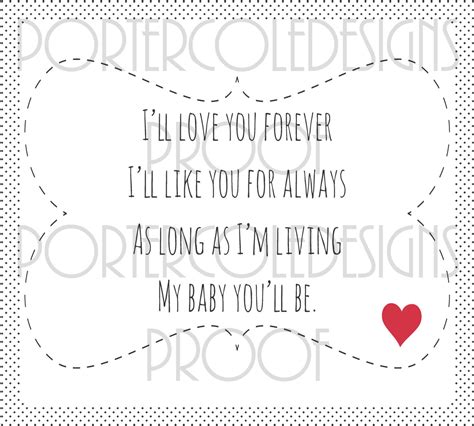 18x20 Ill Love You Forever Childrens Book Quote Wall