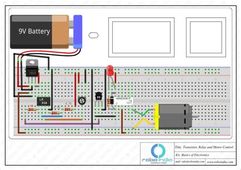 Motor Control Using Transistor And Relay Robo India Tutorials