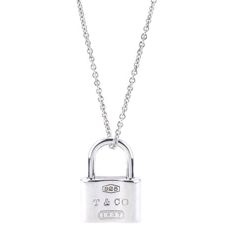 Tiffany And Co 1837 Lock Pendant Necklace In Sterling Silver New York