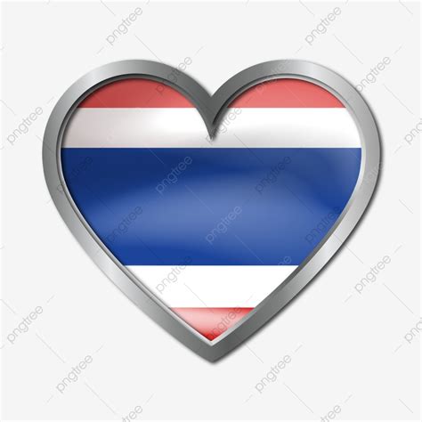 Tajlandia Flaga Narodowa W Miłości Odznaka Clipart Do Pobrania Za Darmo
