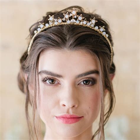 Gold Star Tiara Bridal Tiara Crystal Wedding Crown Star Crown Etsy