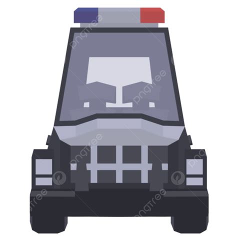 Front View White Transparent Cartoon Police Cra Front View Cartoon