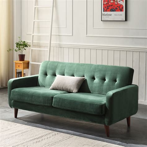 Clarence Sofa In Green Velvet 2 Seater Buy Designer Home And Office