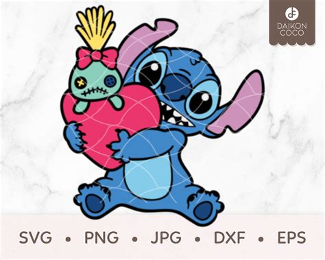 Stitch And Scrump Svg Stitch Valentine Svg Svg Png  Dxf Etsy